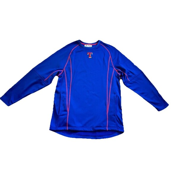 Majestic Texas Rangers Men’s M Thermal Sweater Shirt MLB Baseball Blue Sports - Picture 1 of 13